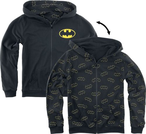 Batman Kids - Logo detská mikina s kapucí na zip černá