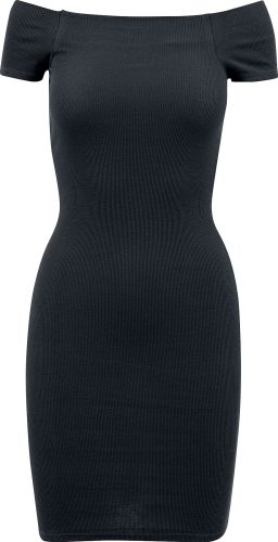 Urban Classics Ladies Off Shoulder Rib Dress Šaty černá