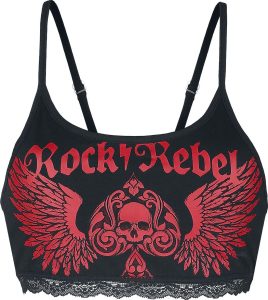 Rock Rebel by EMP Bustier mit Pik Ace und Spitze Korzet černá