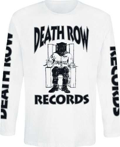 Death Row Records Chair Logo Tričko s dlouhým rukávem bílá