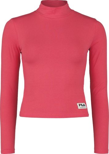 Fila TARSIA cropped turtle neck long sleeve shirt Dámské tričko s dlouhými rukávy růžová