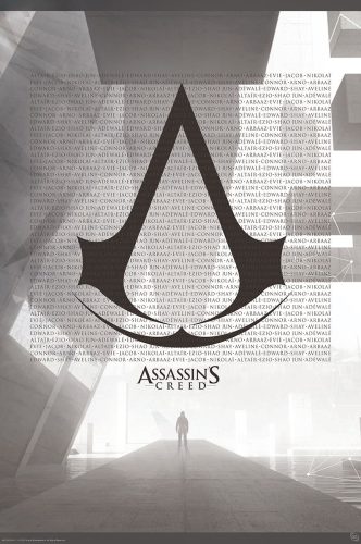 Assassin's Creed Crest & Animus plakát cerná/šedá