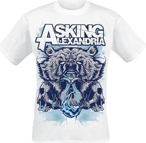 Asking Alexandria Bear Skull Tričko bílá