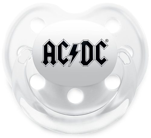 AC/DC Metal-Kids - Logo Schnuller bílá/cerná