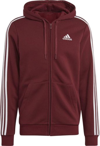 Adidas M 3S FL FZ HD Mikina s kapucí na zip bordová