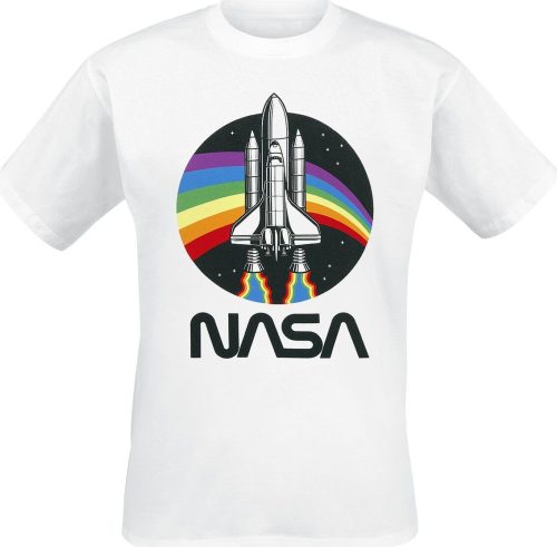 NASA Rainbow Tričko bílá