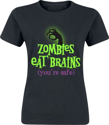 Sprüche Zombies Eat Brains - You're Safe Dámské tričko černá