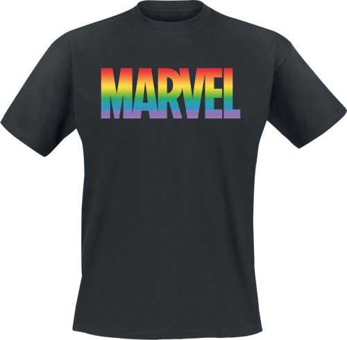 Marvel Rainbow Logo Tričko černá