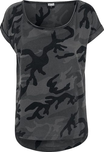 Urban Classics Ladies Camo Back Shaped Tee Dámské tričko tmavě maskáčová