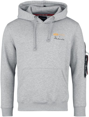 Alpha Industries Muhammad Ali BP Hoody Mikina s kapucí šedá