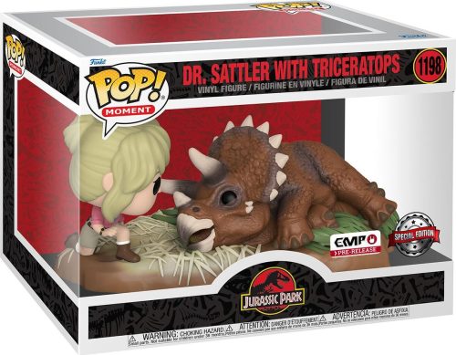 Jurassic Park Dr. Sattler with Triceratops (Pop! Moment) Vinyl Figur 1198 Sberatelská postava standard