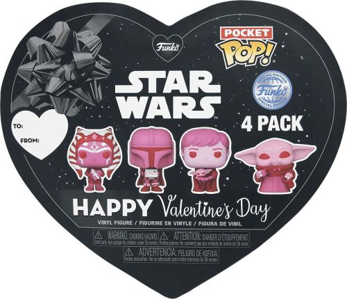 Star Wars Sada 4 figurek Pocket Pop! - The Mandalorian Valentine´s Day Klíčenka vícebarevný