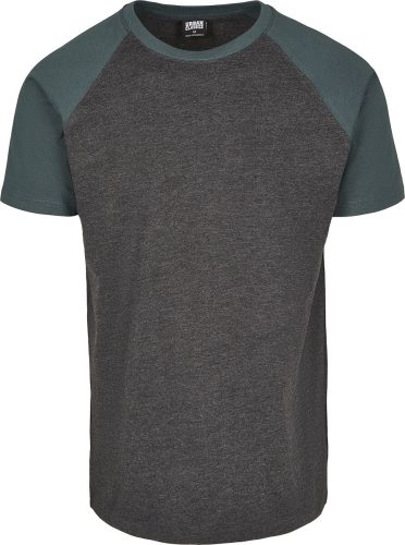 Urban Classics Raglan Contrast Tee Tričko charcoal/zelená