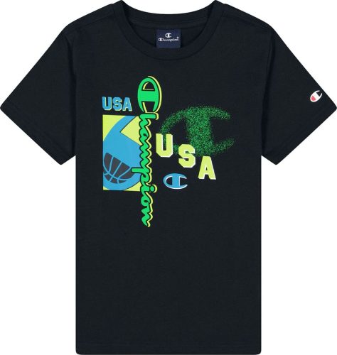 Champion Legacy Neon Spray Tee detské tricko černá