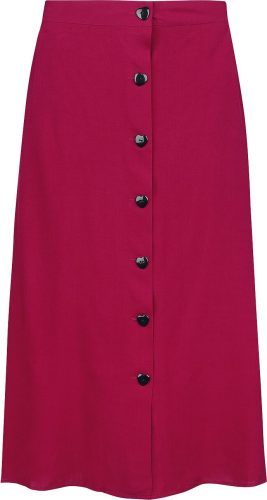 Voodoo Vixen Heart Button Midi Skirt Sukně červená