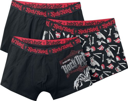 Rock Rebel by EMP Cierne boxerky s potlacami Boxerky černá