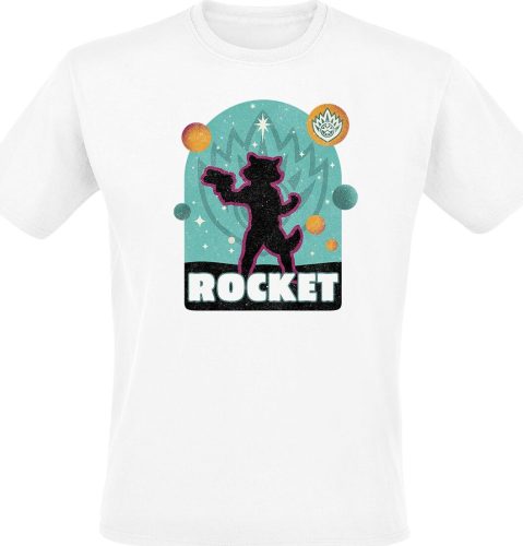 Strážci galaxie Vol. 3 - Rocket - Badge Tričko bílá