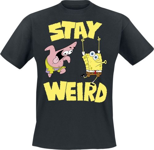 SpongeBob SquarePants Stay Weird Tričko černá