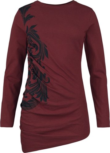 Black Premium by EMP Longsleeve with Ornaments Dámské tričko s dlouhými rukávy bordová