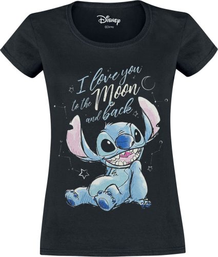 Lilo & Stitch I love you to the moon and back Dámské tričko černá