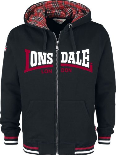 Lonsdale London Nateby Mikina s kapucí na zip černá