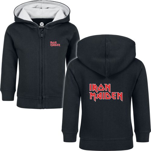 Iron Maiden Metal-Kids - Logo detská mikina s kapucí na zip černá