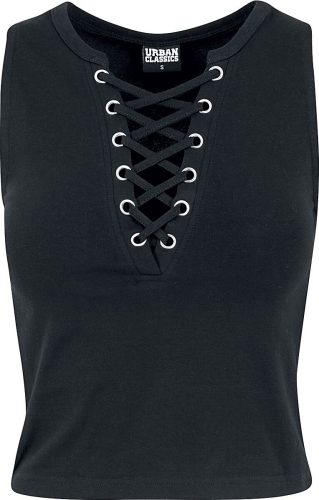 Urban Classics Ladies Lace Up Cropped Top Dámský top černá