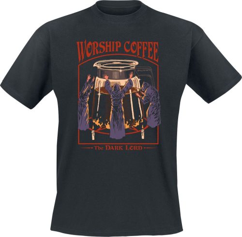 Steven Rhodes Worship Coffee Tričko černá