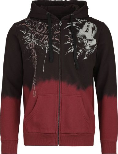 Rock Rebel by EMP Dip Dye Hoody Jacket Mikina s kapucí na zip cerná/bordová