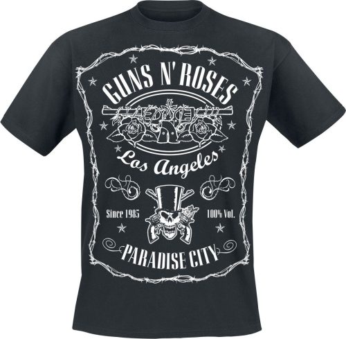 Guns N' Roses Paradise City Label Tričko černá