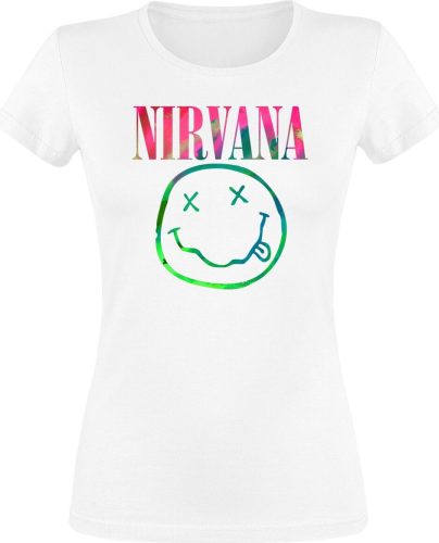 Nirvana Smiley Rainbow Dámské tričko bílá