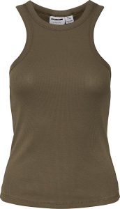 Noisy May Top se zavazováním kolem krku NMMAYA S/L NOOS Dámský tank top khaki