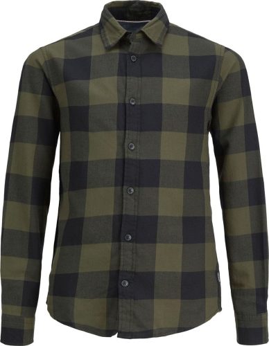 Jack & Jones Keprová košile Gingham Dětské tričko olivová/cerná