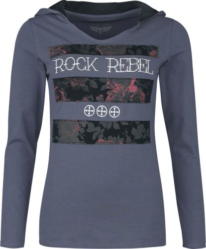 Rock Rebel by EMP Top s dlouhými rukávy a kapucí Dámské tričko s dlouhými rukávy modrá