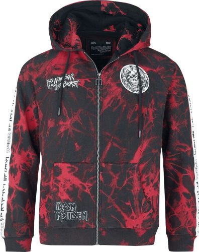 Iron Maiden EMP Signature Collection Mikina s kapucí na zip cerná/cervená