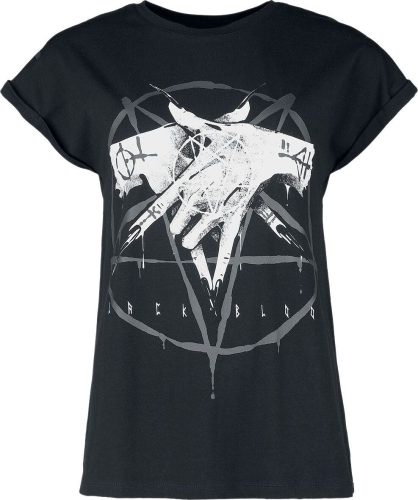 Gothicana by EMP T-Shirt With Pentagram Print Dámské tričko černá