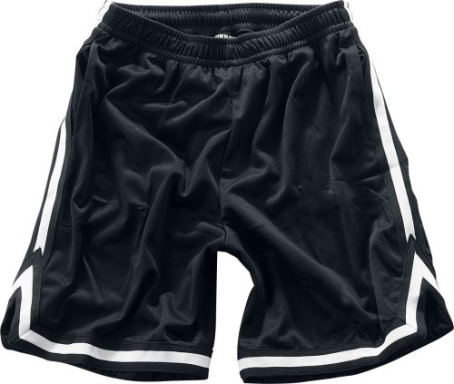 Urban Classics Stripes Mesh Shorts Kraťasy cerná/bílá