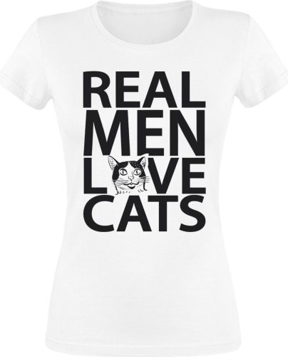 Tierisch Real Men Love Cats Dámské tričko bílá