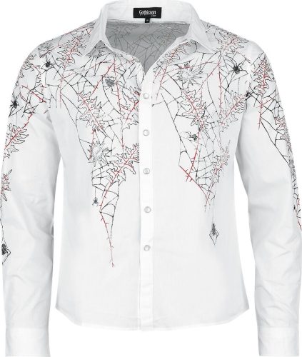 Gothicana by EMP Shirt with Spiderweb Print Košile bílá