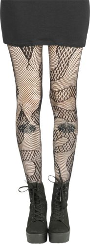 Banned Alternative Snakes Fishnet Tights Punčocháče černá