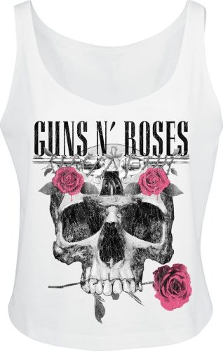 Guns N' Roses Flower Skull Dámský top bílá