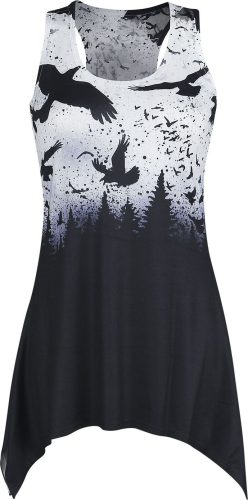 Vixxsin Vesta Crow Night Lace Panel Dámský top cerná/bílá