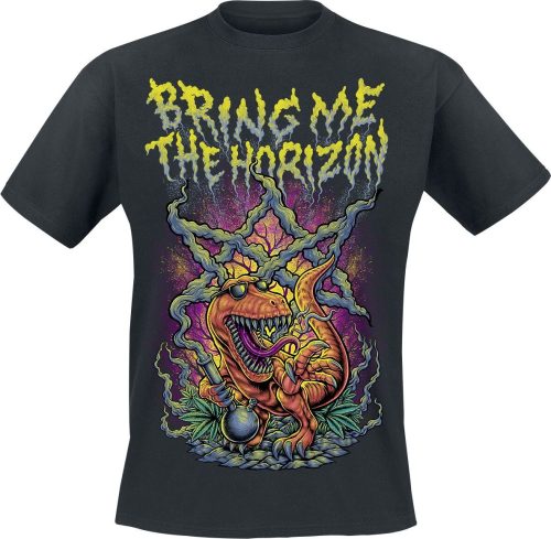 Bring Me The Horizon Smoking Dinosaur Tričko černá