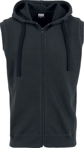 Urban Classics Sleeveless Terry Zip Hoodie Bez rukávů černá