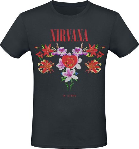 Nirvana In Utero Floral Tričko černá