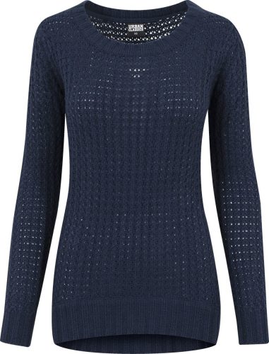 Urban Classics Ladies Long Wideneck Sweater Dámnský svetr námořnická modrá