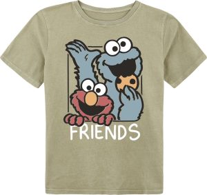 Sesame Street Kids - Friends - Elmo - Cookie Monster detské tricko vícebarevný