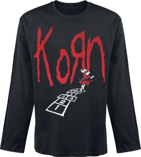 Korn Hopscotch Tracklist Tričko s dlouhým rukávem černá