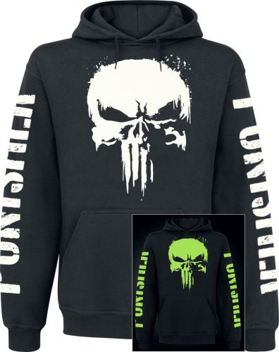 The Punisher Skull -svítí v tmě Mikina s kapucí černá