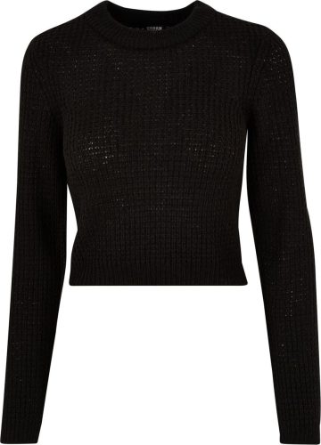 Urban Classics Ladies Short Waffle Sweater Pletený svetr černá